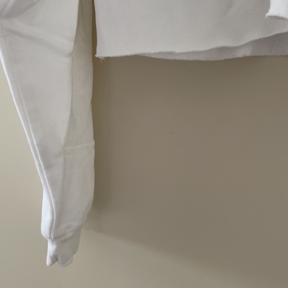 Mermaid cropped white hoodie sweatshirt - Like New - Picture 3 of 4